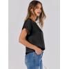 image:imageANRABESS Womens Summer Dressy Casual Short Sleeve Shirts Crewneck Satin 2026 Business Office Work Blouse TopsBlack