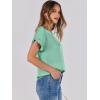 image:imageANRABESS Womens Summer Dressy Casual Short Sleeve Shirts Crewneck Satin 2026 Business Office Work Blouse TopsLight Green