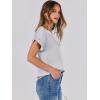 image:imageANRABESS Womens Summer Dressy Casual Short Sleeve Shirts Crewneck Satin 2026 Business Office Work Blouse TopsLight Grey