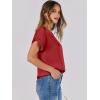image:imageANRABESS Womens Summer Dressy Casual Short Sleeve Shirts Crewneck Satin 2026 Business Office Work Blouse TopsRed