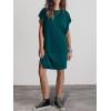 image:imageANRABESS Womens Summer T Shirt Dress 2026 Beach Vacation Travel Outfits Casual Simple Soft Mini Sundress Cover Up ClothesDeep Green