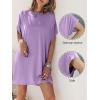 image:imageANRABESS Womens Summer T Shirt Dress 2026 Beach Vacation Travel Outfits Casual Simple Soft Mini Sundress Cover Up ClothesLight Purple