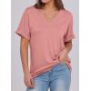 image:imageANRABESS Womens T Shirts Short Sleeve V Neck Shirts Summer Loose Fit Dressy Tops Business Casual Blouses 2026 Basic TeesCoral