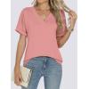 image:imageANRABESS Womens T Shirts Short Sleeve V Neck Shirts Summer Loose Fit Dressy Tops Business Casual Blouses 2026 Basic TeesCoral