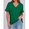 image:imageANRABESS Womens T Shirts Short Sleeve V Neck Shirts Summer Loose Fit Dressy Tops Business Casual Blouses 2026 Basic TeesGreen