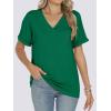 image:imageANRABESS Womens T Shirts Short Sleeve V Neck Shirts Summer Loose Fit Dressy Tops Business Casual Blouses 2026 Basic TeesGreen