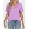 image:imageANRABESS Womens T Shirts Short Sleeve V Neck Shirts Summer Loose Fit Dressy Tops Business Casual Blouses 2026 Basic TeesLight Purple