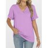 image:imageANRABESS Womens T Shirts Short Sleeve V Neck Shirts Summer Loose Fit Dressy Tops Business Casual Blouses 2026 Basic TeesLight Purple