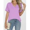 image:imageANRABESS Womens T Shirts Short Sleeve V Neck Shirts Summer Loose Fit Dressy Tops Business Casual Blouses 2026 Basic TeesLight Purple