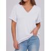 image:imageANRABESS Womens T Shirts Short Sleeve V Neck Shirts Summer Loose Fit Dressy Tops Business Casual Blouses 2026 Basic TeesWhite