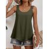 image:imageANRABESS Womens Tank Tops Lace Shoulder Scoop Neck Flowy Sleeveless Tops Casual Cute Tanks Summer Outfits Beach Vacation 2026Army Green