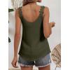 image:imageANRABESS Womens Tank Tops Lace Shoulder Scoop Neck Flowy Sleeveless Tops Casual Cute Tanks Summer Outfits Beach Vacation 2026Army Green