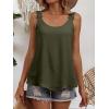 image:imageANRABESS Womens Tank Tops Lace Shoulder Scoop Neck Flowy Sleeveless Tops Casual Cute Tanks Summer Outfits Beach Vacation 2026Army Green