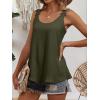 image:imageANRABESS Womens Tank Tops Lace Shoulder Scoop Neck Flowy Sleeveless Tops Casual Cute Tanks Summer Outfits Beach Vacation 2026Army Green