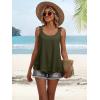 image:imageANRABESS Womens Tank Tops Lace Shoulder Scoop Neck Flowy Sleeveless Tops Casual Cute Tanks Summer Outfits Beach Vacation 2026Army Green