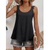 image:imageANRABESS Womens Tank Tops Lace Shoulder Scoop Neck Flowy Sleeveless Tops Casual Cute Tanks Summer Outfits Beach Vacation 2026Black