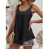 image:imageANRABESS Womens Tank Tops Lace Shoulder Scoop Neck Flowy Sleeveless Tops Casual Cute Tanks Summer Outfits Beach Vacation 2026Black