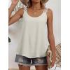 image:imageANRABESS Womens Tank Tops Lace Shoulder Scoop Neck Flowy Sleeveless Tops Casual Cute Tanks Summer Outfits Beach Vacation 2026Light Yellow