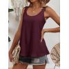 image:imageANRABESS Womens Tank Tops Lace Shoulder Scoop Neck Flowy Sleeveless Tops Casual Cute Tanks Summer Outfits Beach Vacation 2026Wine Red