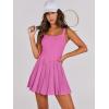 image:imageANRABESS Womens Tennis Athletic Pleated Summer Mini Dress 2026 Golf Workout Build in Shorts Casual Romper Short SundressPink