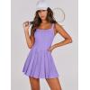 image:imageANRABESS Womens Tennis Athletic Pleated Summer Mini Dress 2026 Golf Workout Build in Shorts Casual Romper Short SundressPurple