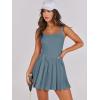 image:imageANRABESS Womens Tennis Athletic Pleated Summer Mini Dress 2026 Golf Workout Build in Shorts Casual Romper Short SundressSteel Blue