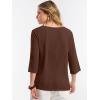 image:imageANRABESS Womens Tops 34 Sleeve Dressy Casual V Neck Henley Tee Shirts 2026 Summer Business Work Blouses Fashion ClothesCoffee