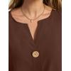 image:imageANRABESS Womens Tops 34 Sleeve Dressy Casual V Neck Henley Tee Shirts 2026 Summer Business Work Blouses Fashion ClothesCoffee