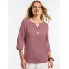 image:imageANRABESS Womens Tops 34 Sleeve Dressy Casual V Neck Henley Tee Shirts 2026 Summer Business Work Blouses Fashion ClothesDusty Rose