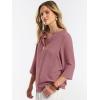 image:imageANRABESS Womens Tops 34 Sleeve Dressy Casual V Neck Henley Tee Shirts 2026 Summer Business Work Blouses Fashion ClothesDusty Rose