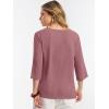 image:imageANRABESS Womens Tops 34 Sleeve Dressy Casual V Neck Henley Tee Shirts 2026 Summer Business Work Blouses Fashion ClothesDusty Rose