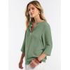 image:imageANRABESS Womens Tops 34 Sleeve Dressy Casual V Neck Henley Tee Shirts 2026 Summer Business Work Blouses Fashion ClothesLight Green