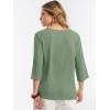 image:imageANRABESS Womens Tops 34 Sleeve Dressy Casual V Neck Henley Tee Shirts 2026 Summer Business Work Blouses Fashion ClothesLight Green