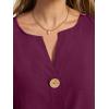 image:imageANRABESS Womens Tops 34 Sleeve Dressy Casual V Neck Henley Tee Shirts 2026 Summer Business Work Blouses Fashion ClothesPurple Red