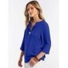 image:imageANRABESS Womens Tops 34 Sleeve Dressy Casual V Neck Henley Tee Shirts 2026 Summer Business Work Blouses Fashion ClothesRoyal Blue