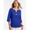 image:imageANRABESS Womens Tops 34 Sleeve Dressy Casual V Neck Henley Tee Shirts 2026 Summer Business Work Blouses Fashion ClothesRoyal Blue