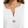 image:imageANRABESS Womens Tops 34 Sleeve Dressy Casual V Neck Henley Tee Shirts 2026 Summer Business Work Blouses Fashion ClothesWhite