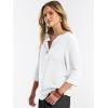 image:imageANRABESS Womens Tops 34 Sleeve Dressy Casual V Neck Henley Tee Shirts 2026 Summer Business Work Blouses Fashion ClothesWhite