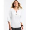 image:imageANRABESS Womens Tops 34 Sleeve Dressy Casual V Neck Henley Tee Shirts 2026 Summer Business Work Blouses Fashion ClothesWhite