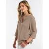 image:imageANRABESS Womens Tops 34 Sleeve Dressy Casual V Neck Henley Tee Shirts 2026 Summer Business Work Blouses Fashion ClothesYellow Khaki