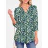 image:imageANRABESS Womens Tops Business Dressy Casual Blouses 34 Length Sleeve Shirts 2026 Fall Work Tunic Tee TShirts Office OutfitsBlue Green Floral