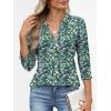 image:imageANRABESS Womens Tops Business Dressy Casual Blouses 34 Length Sleeve Shirts 2026 Fall Work Tunic Tee TShirts Office OutfitsBlue Green Floral