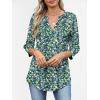 image:imageANRABESS Womens Tops Business Dressy Casual Blouses 34 Length Sleeve Shirts 2026 Fall Work Tunic Tee TShirts Office OutfitsBlue Green Floral
