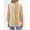 image:imageANRABESS Womens Tops Business Dressy Casual Blouses 34 Length Sleeve Shirts 2026 Fall Work Tunic Tee TShirts Office OutfitsBrown Green Strips