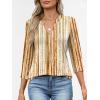 image:imageANRABESS Womens Tops Business Dressy Casual Blouses 34 Length Sleeve Shirts 2026 Fall Work Tunic Tee TShirts Office OutfitsBrown Green Strips