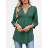 image:imageANRABESS Womens Tops Business Dressy Casual Blouses 34 Length Sleeve Shirts 2026 Fall Work Tunic Tee TShirts Office OutfitsDeep Green