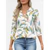image:imageANRABESS Womens Tops Business Dressy Casual Blouses 34 Length Sleeve Shirts 2026 Fall Work Tunic Tee TShirts Office OutfitsMulti Leaf