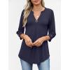image:imageANRABESS Womens Tops Business Dressy Casual Blouses 34 Length Sleeve Shirts 2026 Fall Work Tunic Tee TShirts Office OutfitsNavy Blue