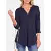 image:imageANRABESS Womens Tops Business Dressy Casual Blouses 34 Length Sleeve Shirts 2026 Fall Work Tunic Tee TShirts Office OutfitsNavy Blue