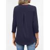 image:imageANRABESS Womens Tops Business Dressy Casual Blouses 34 Length Sleeve Shirts 2026 Fall Work Tunic Tee TShirts Office OutfitsNavy Blue